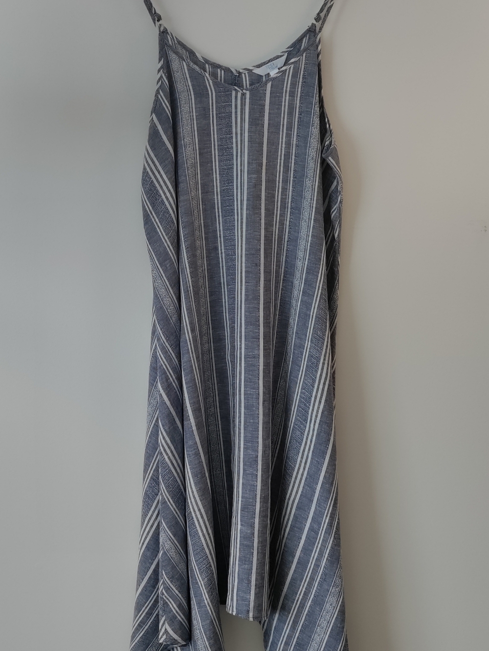 Clean Girl Beachy White Striped Linen Maxi Dress Size M